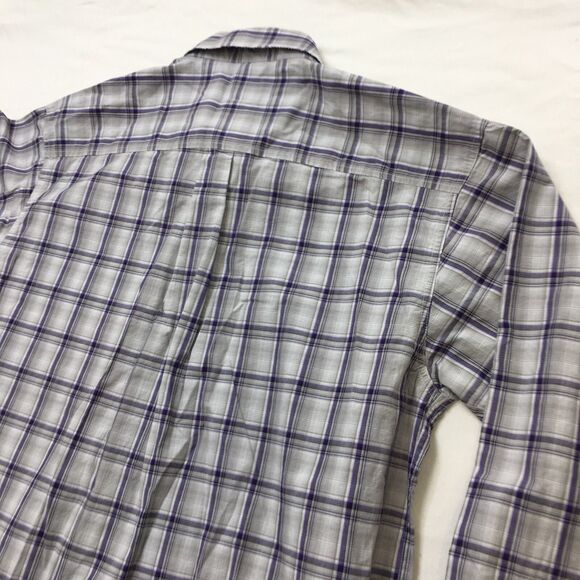 CINCH Shirt Mens XL Violet Gray Plaid Western Long Sleeve Flip Cuff Cowboy - Picture 9 of 16
